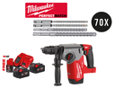 MILWAUKEE 70 SDS-Plus MX4Bohrer + Bohrhammer M18FHX-0X + AKKU Starter-Set AKTION